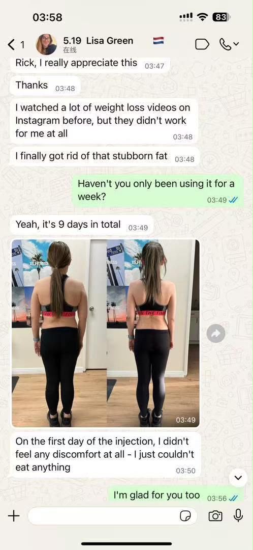 Before and after weight loss result